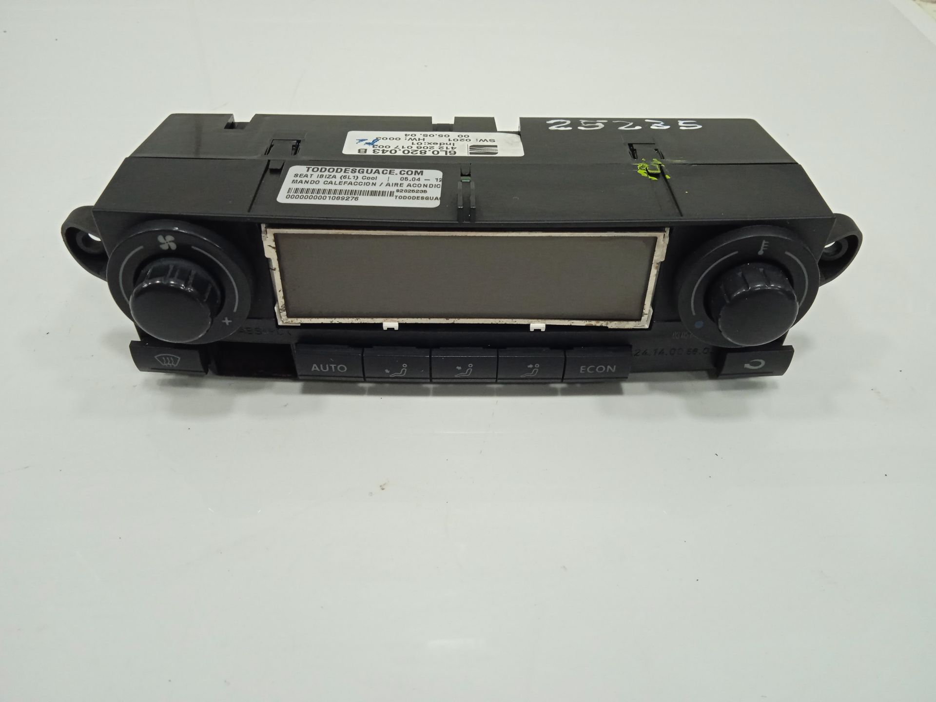 Mando calefaccion / aire acondicionado seat ibiza (6l1) cool