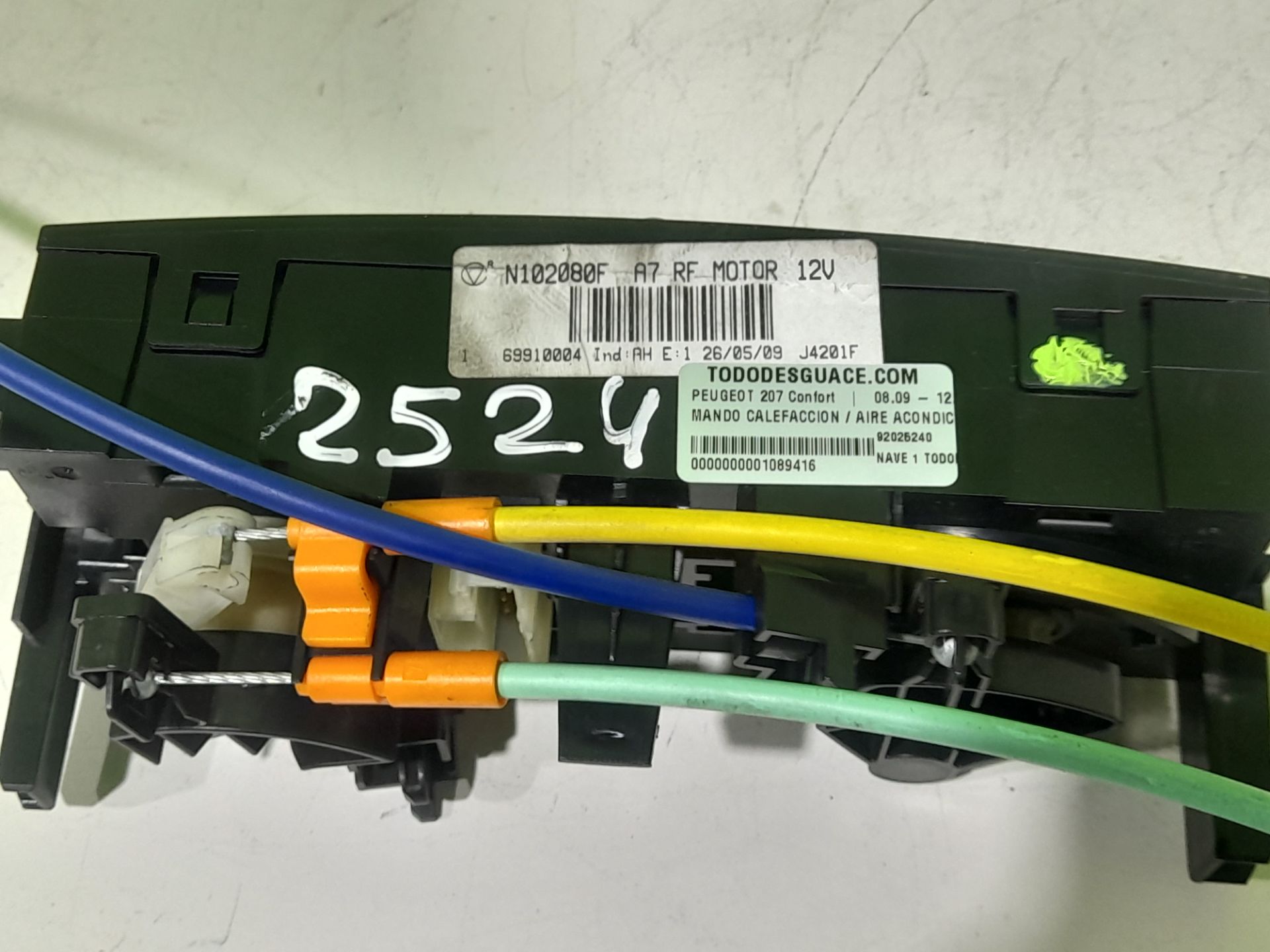 Mando calefaccion / aire acondicionado peugeot 207 confort