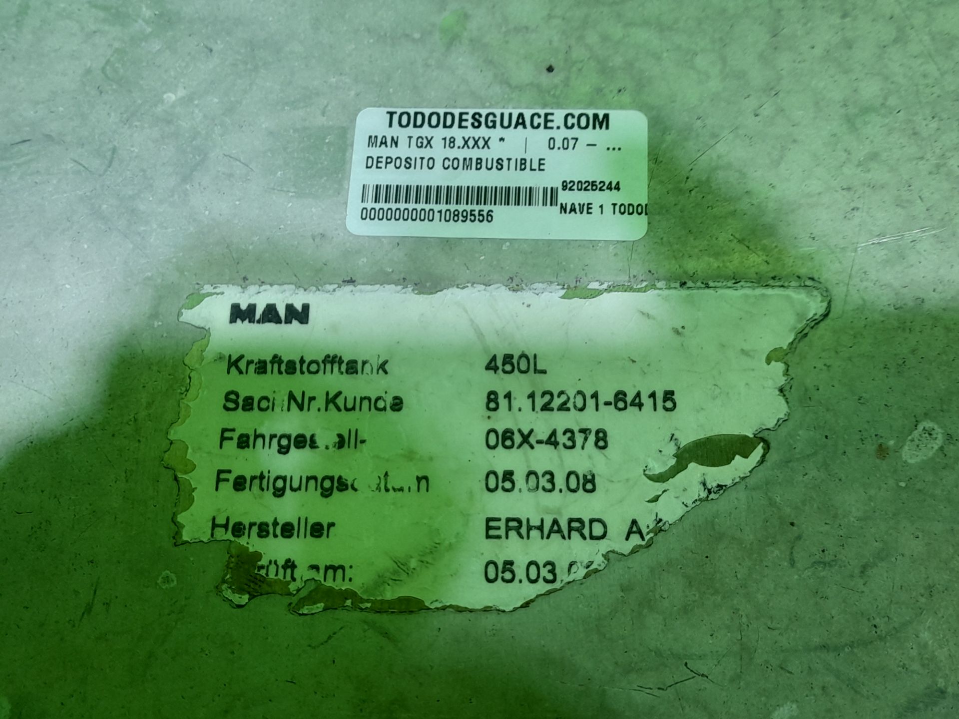 Deposito combustible man tgx 18.xxx (2007) 