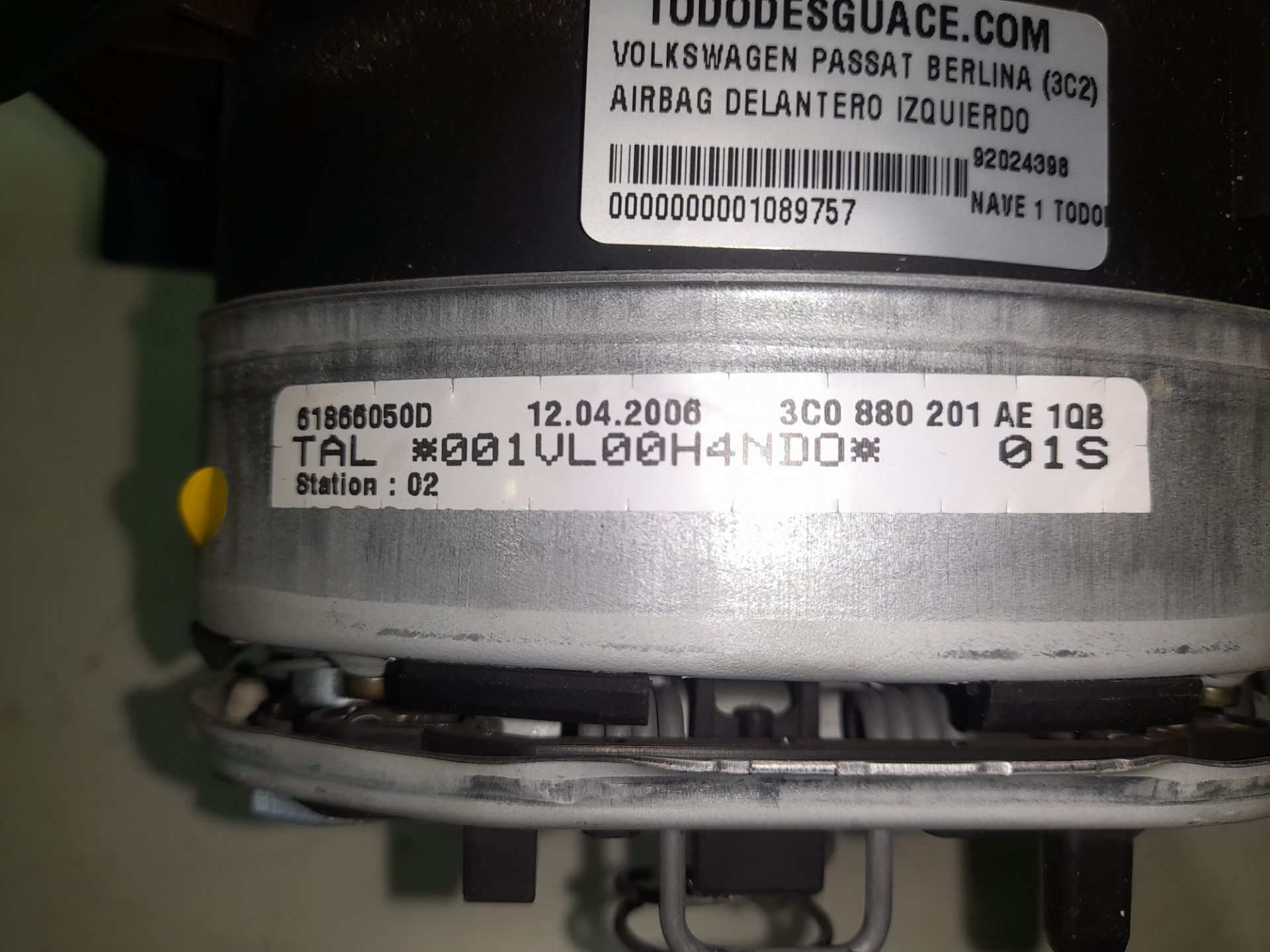 Airbag delantero izquierdo volkswagen passat berlina (3c2) advance