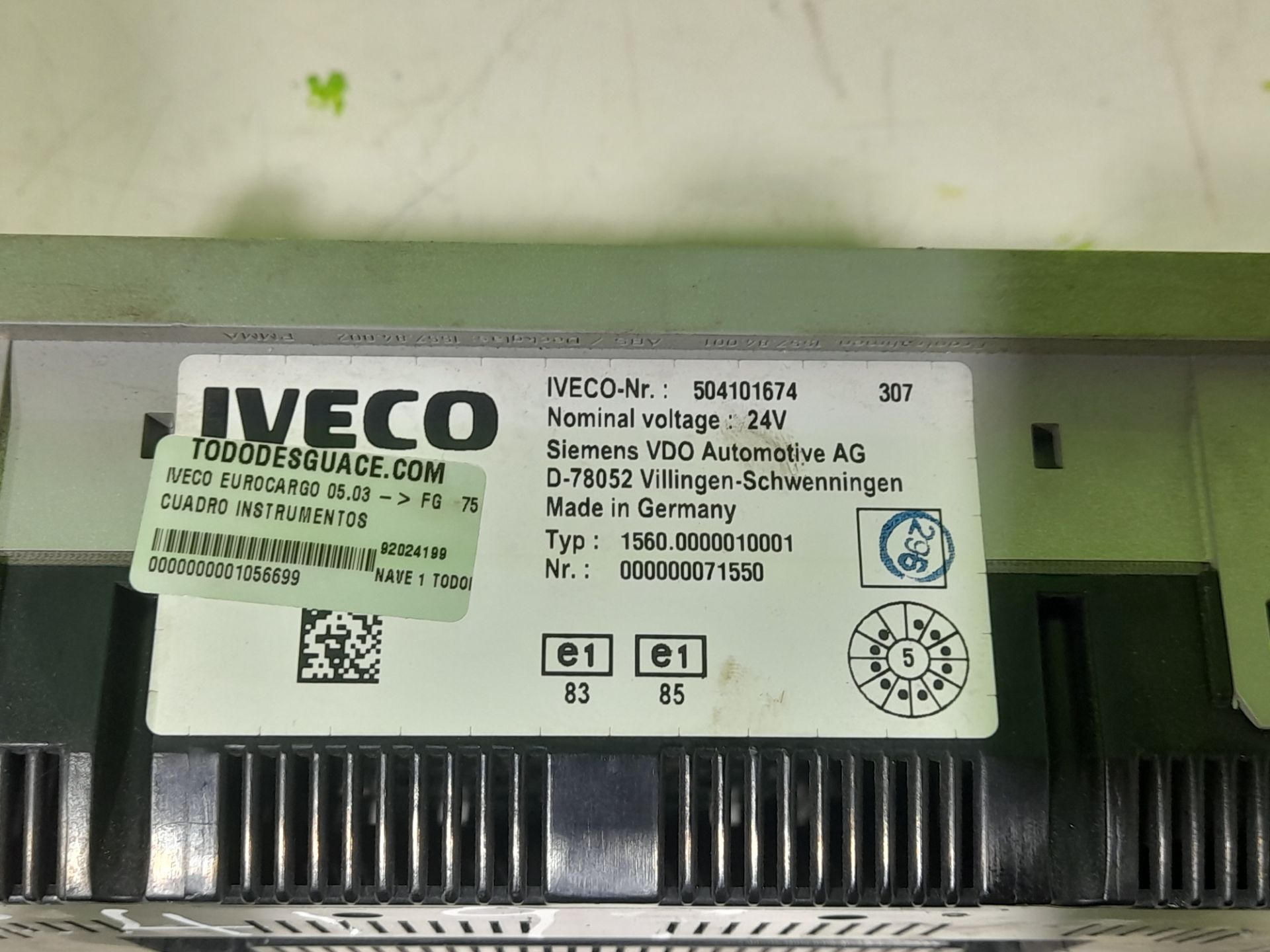 Cuadro instrumentos fg   75 e tráfico urbano