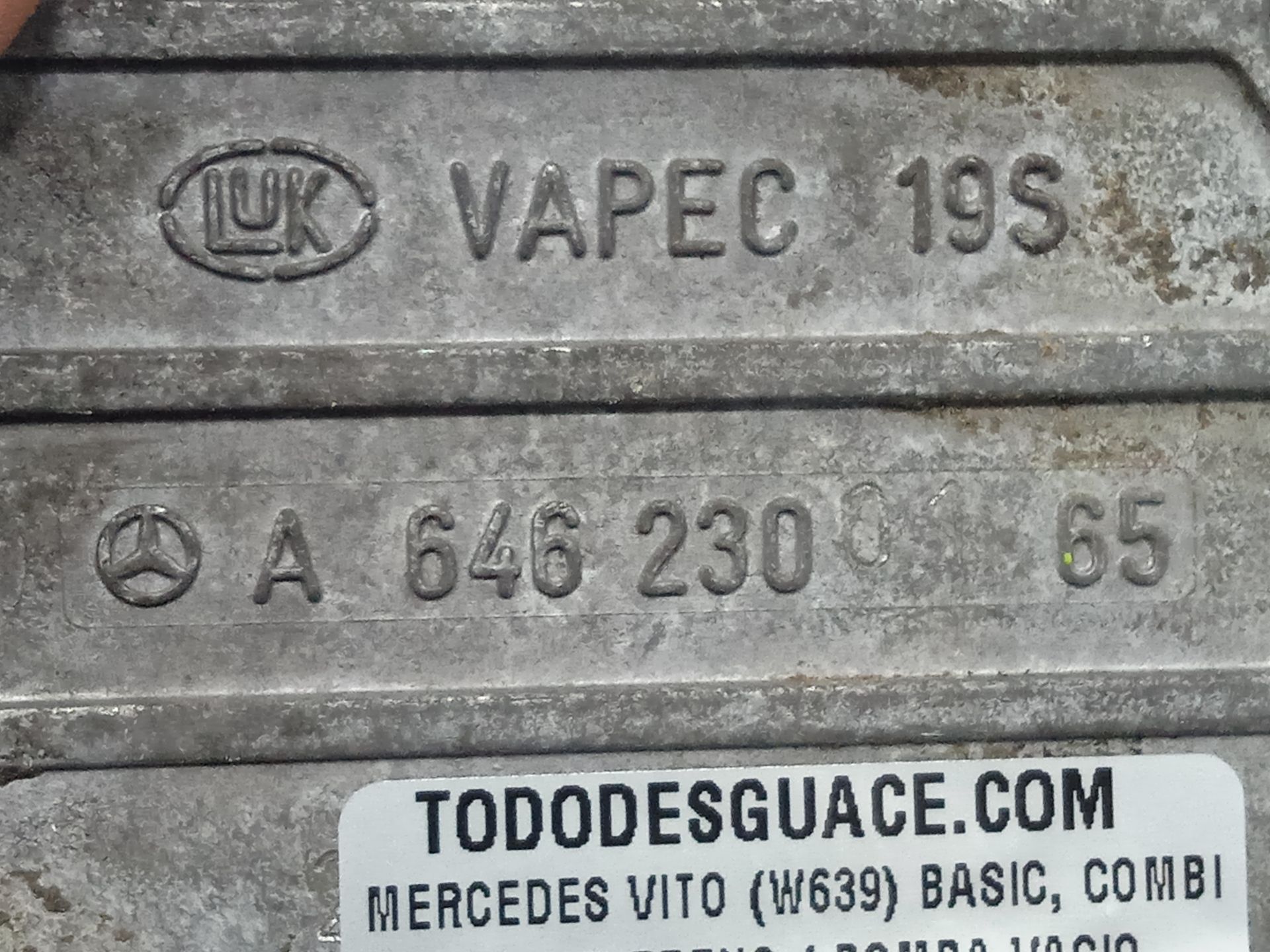 Depresor freno / bomba vacio mercedes-benz vito basic-kombi (639) 111  cdi  compacto  (639.601)