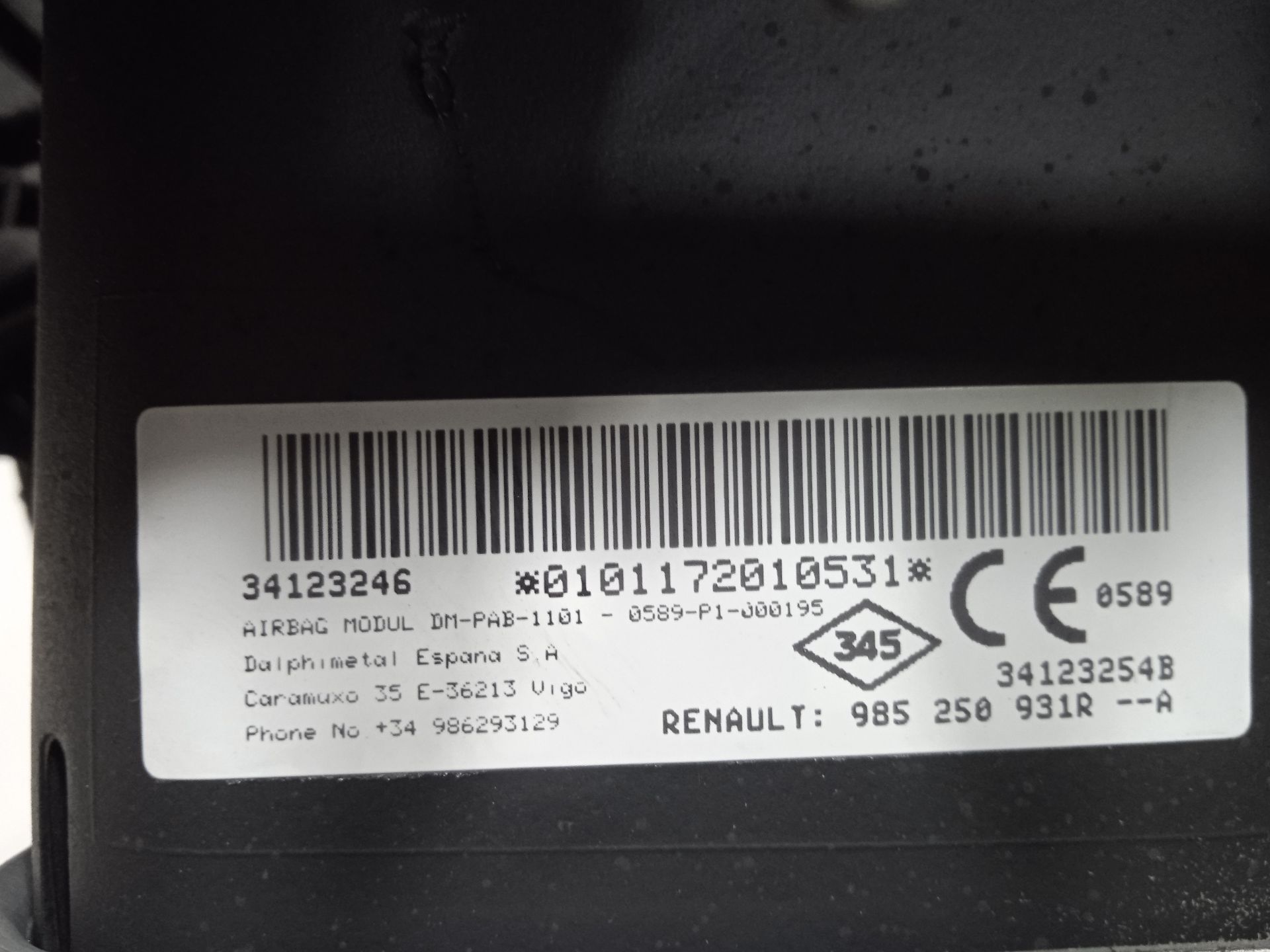 Kit airbag dacia sandero ii stepway comfort