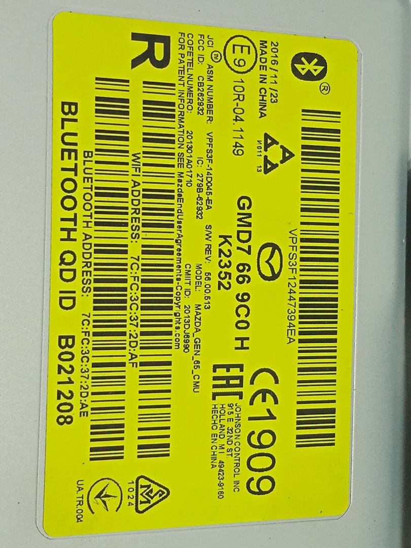 Modulo electronico mazda cx-3 (dk) centerline