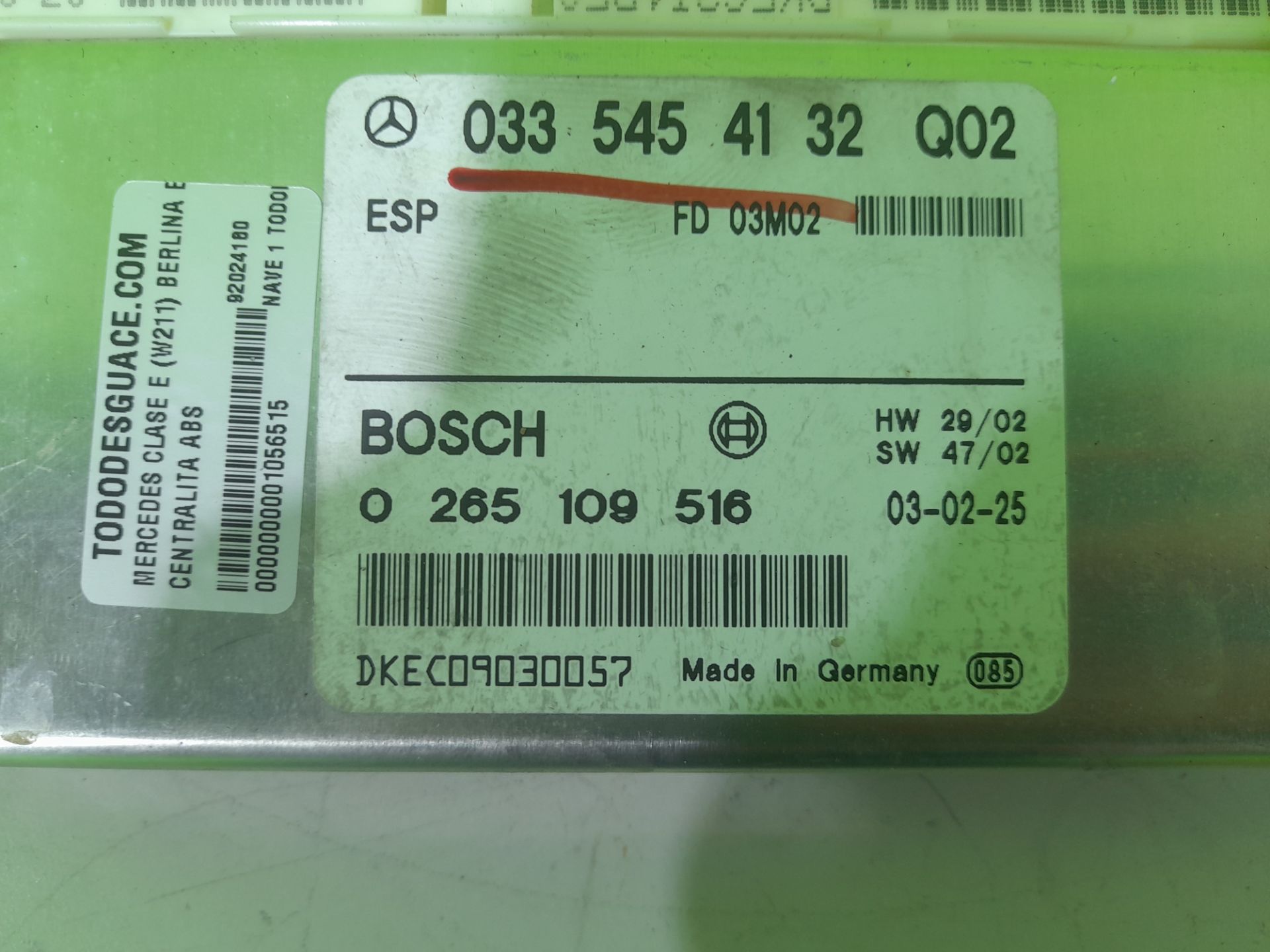 Centralita abs mercedes-benz clase e (bm 211) berlina e 270 cdi (211.016)