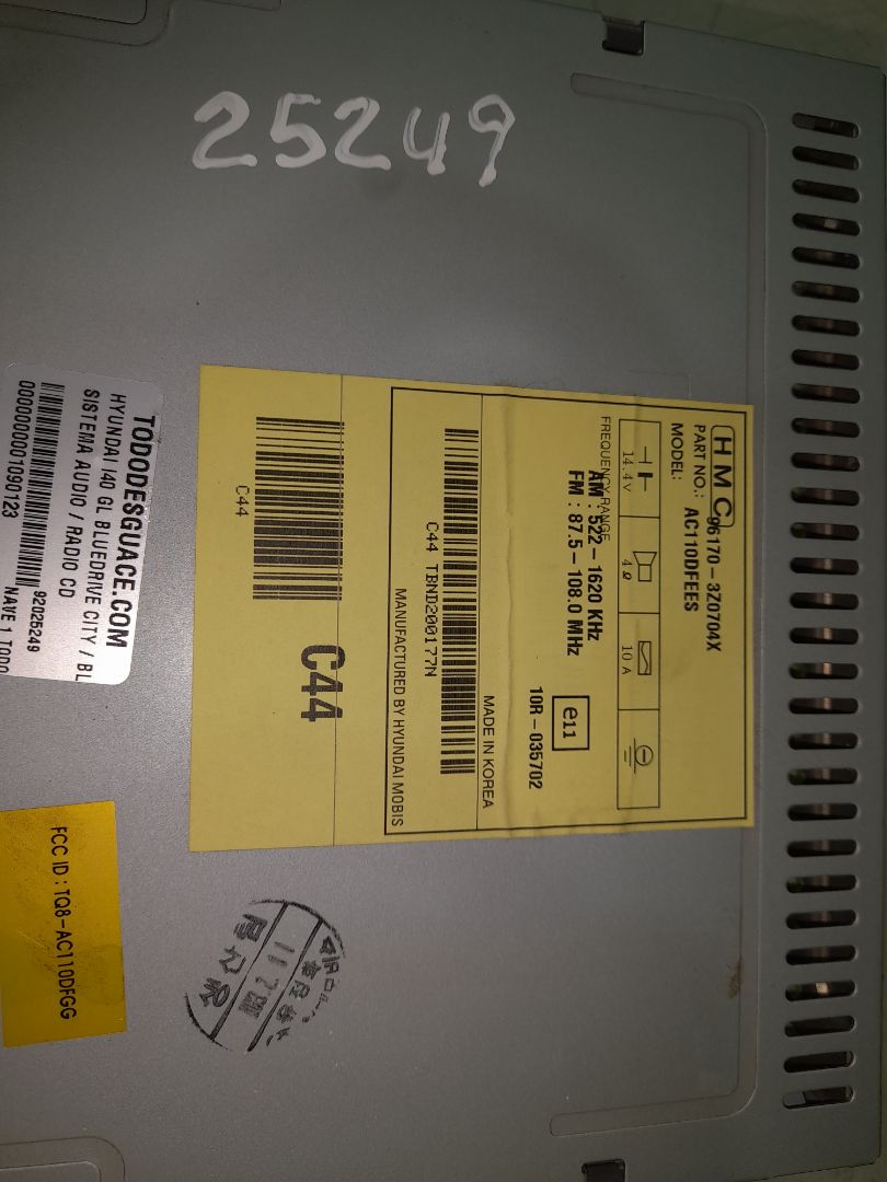 Sistema audio / radio cd hyundai i40 (vf) gl bluedrive city  bluedrive 