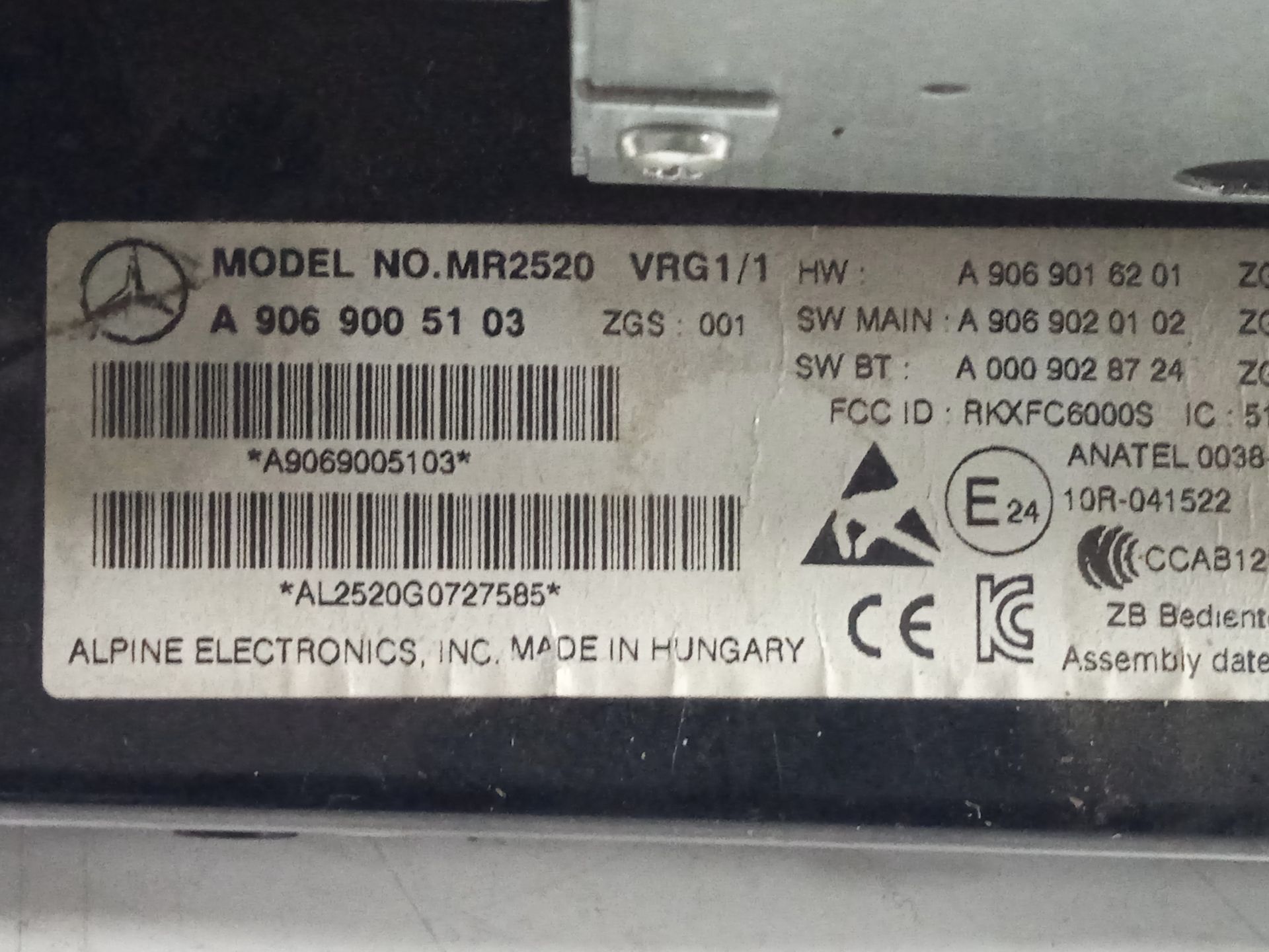 Sistema audio / radio cd 210211213214216 cdi (906.6