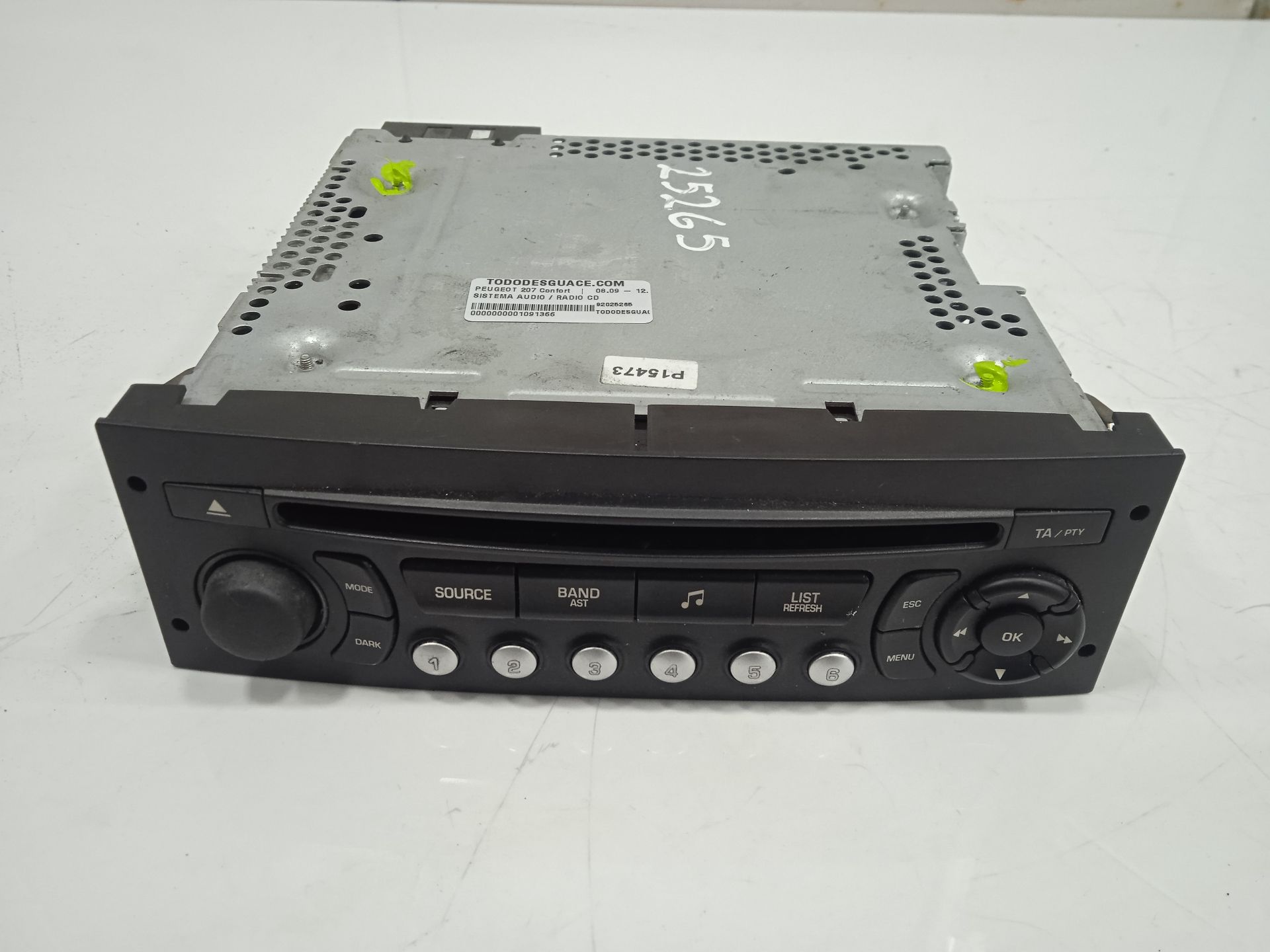 Sistema audio / radio cd peugeot 207 confort