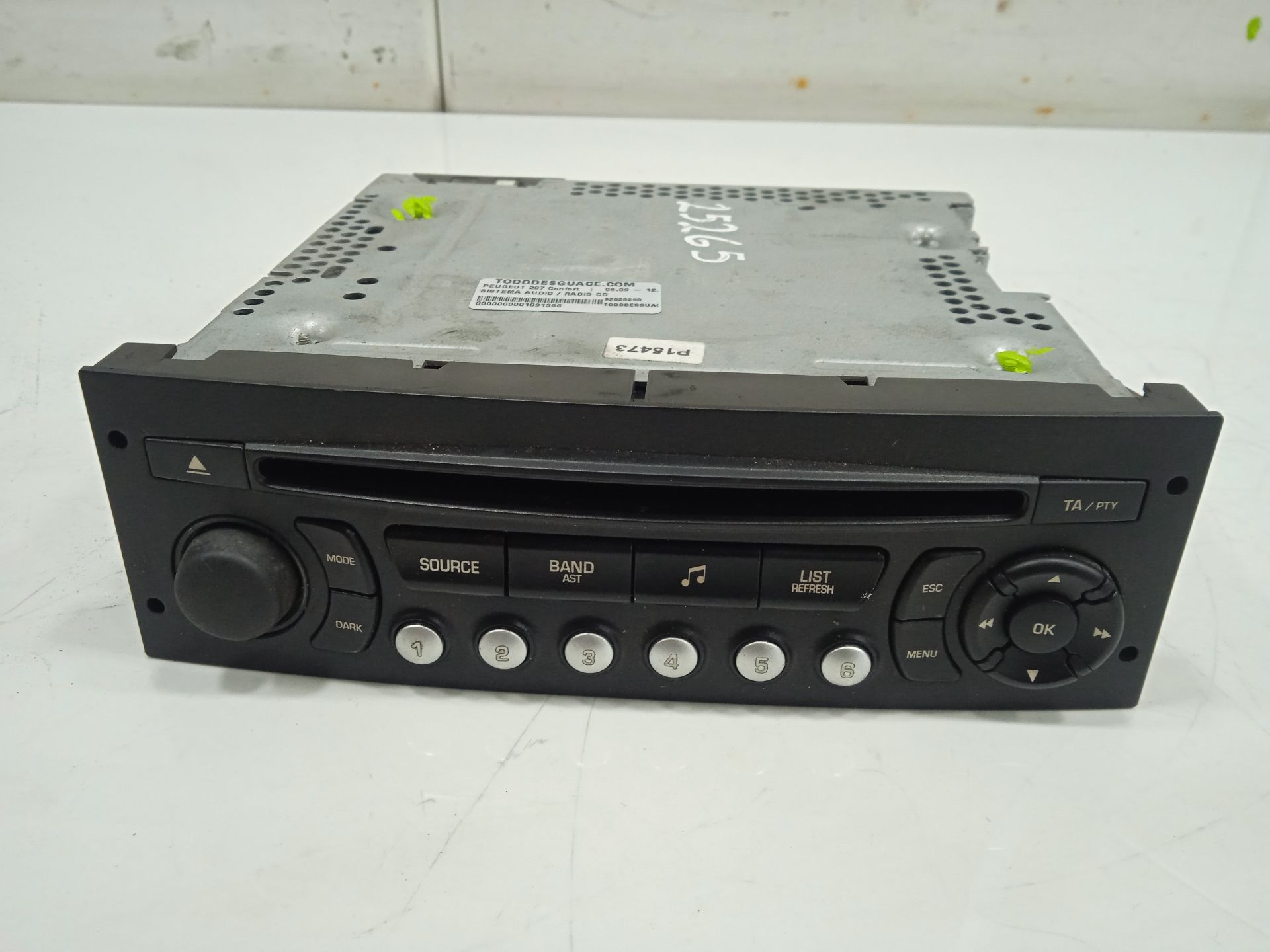 Sistema audio / radio cd peugeot 207 confort