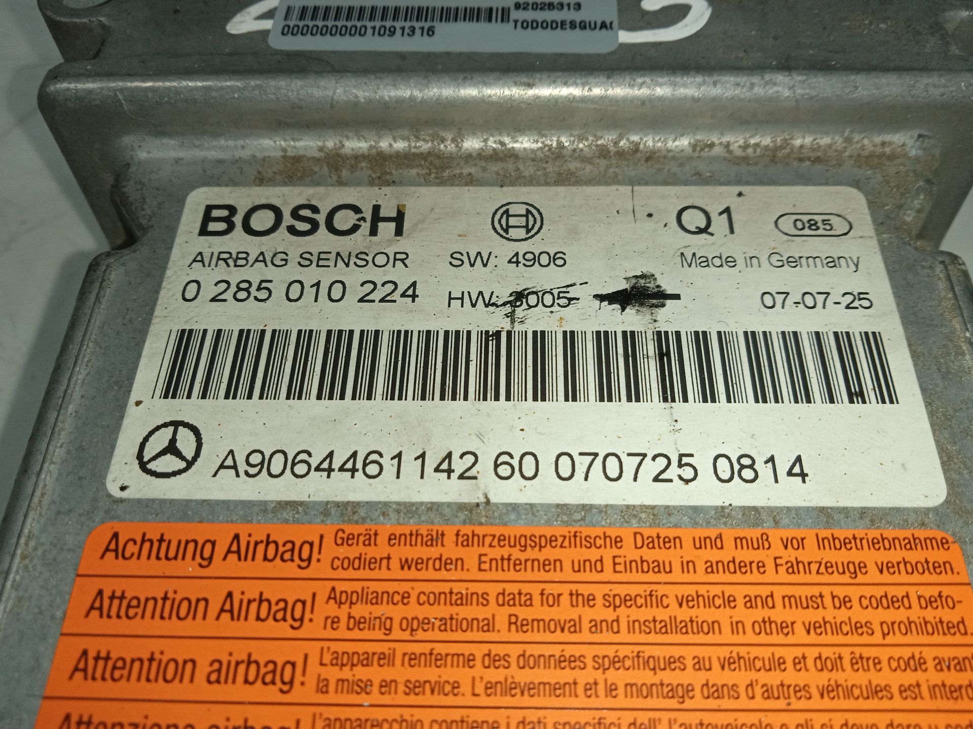 Centralita airbag   no identificado