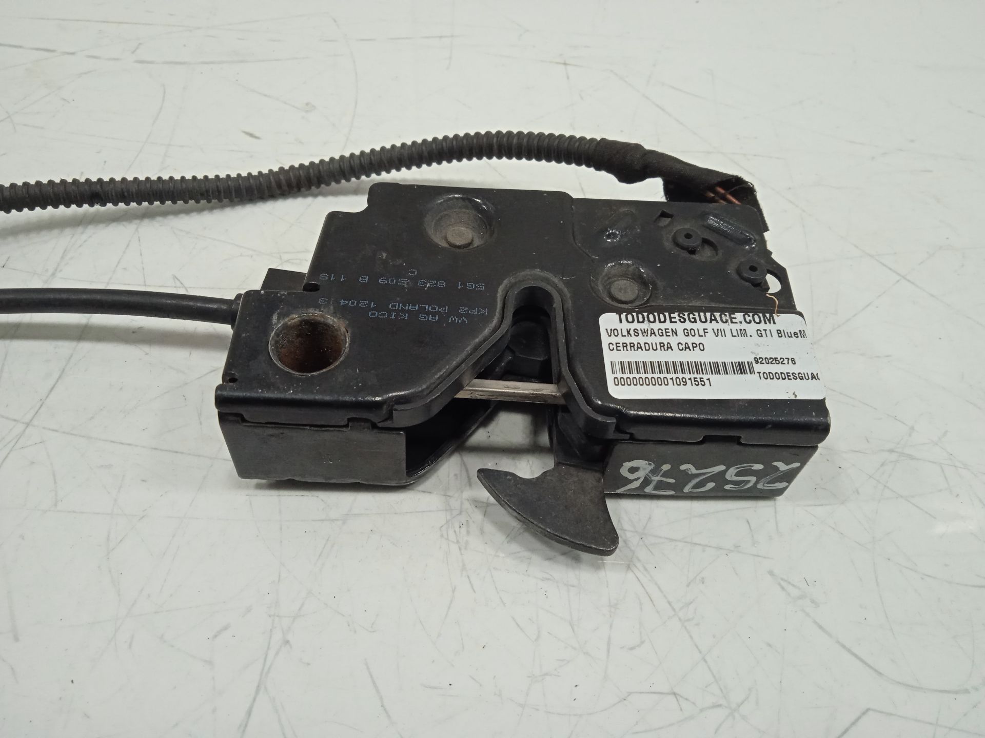 Cerradura capo volkswagen golf vii (5g1be1) gti bluemotion