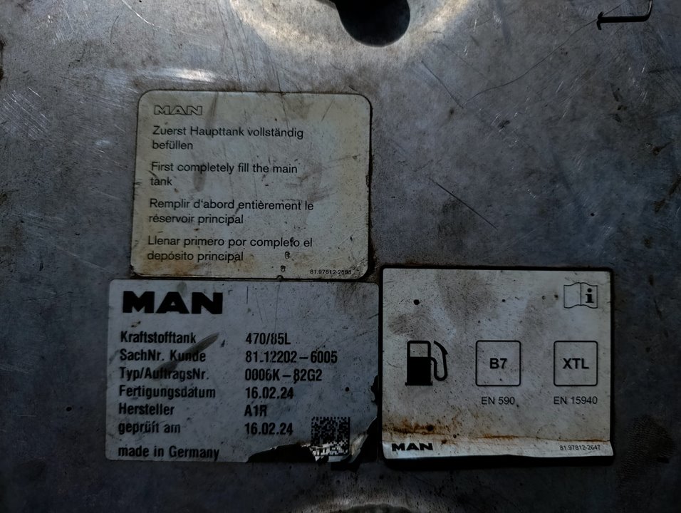 Deposito combustible man tgx 33.xxx (2007) fg    6x4   bl xl