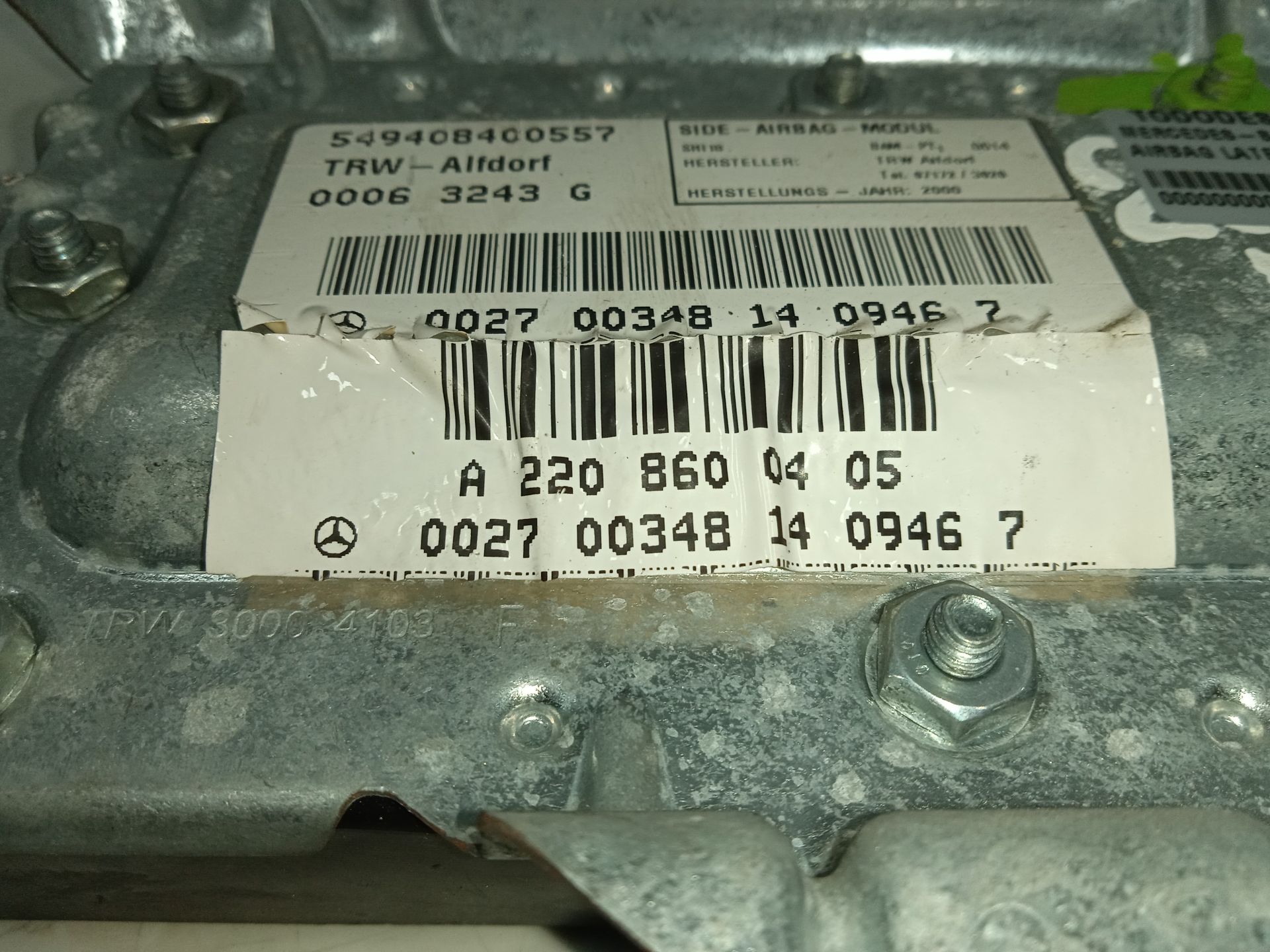 Airbag lateral delantero derecho mercedes-benz clase s (bm 220) berlina 320 (220.065)