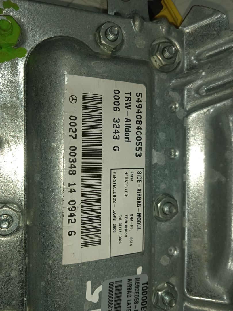 Airbag lateral trasero derecho mercedes-benz clase s (bm 220) berlina 320 (220.065)