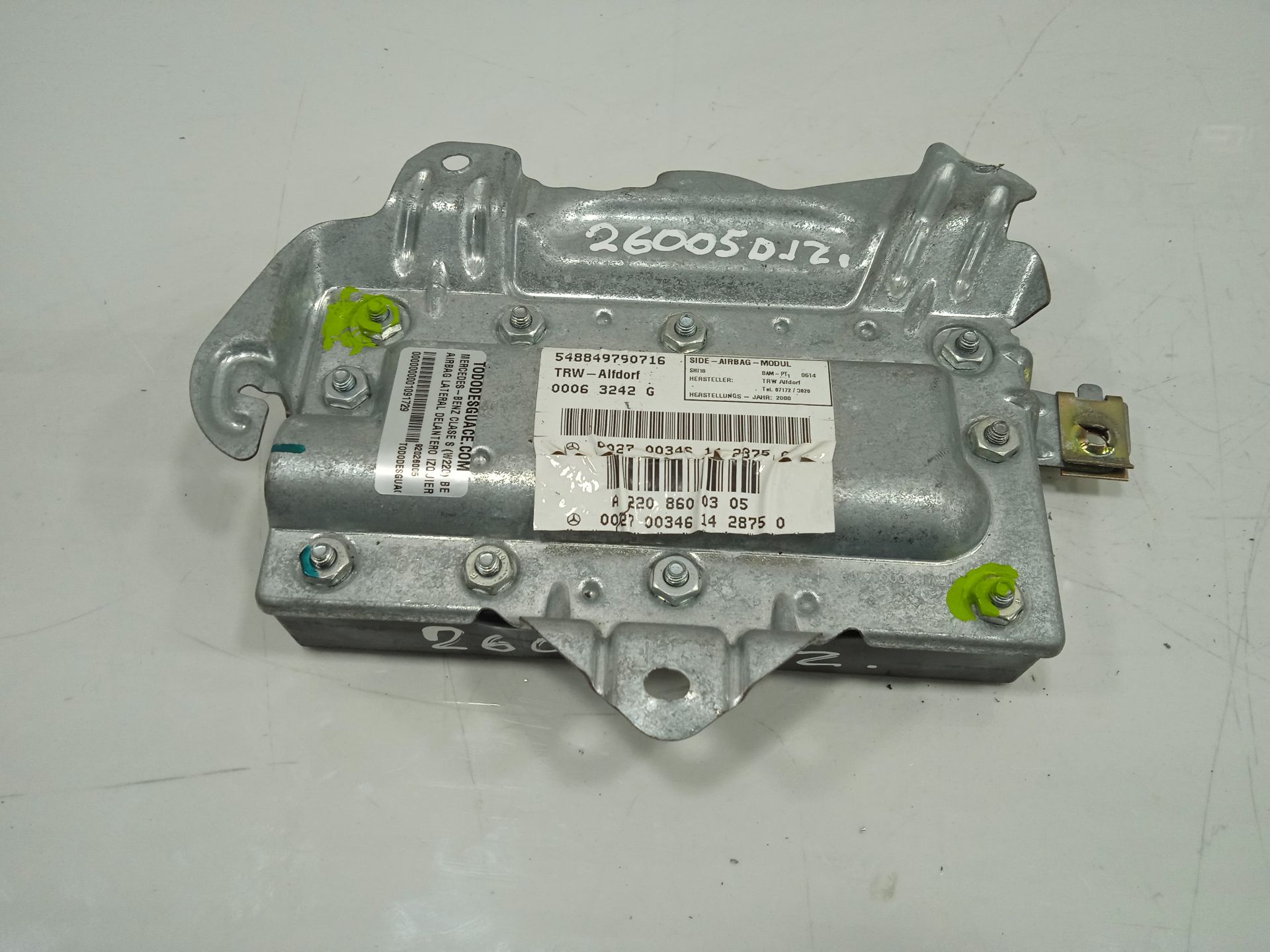 Airbag lateral delantero izquierdo mercedes-benz clase s (bm 220) berlina 320 (220.065)