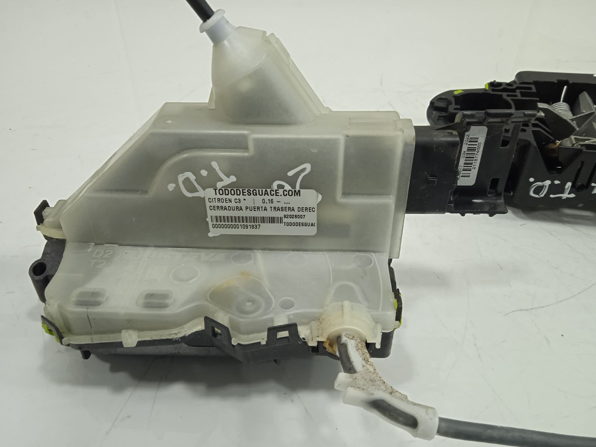 Cerradura puerta trasera derecha citroen c3 