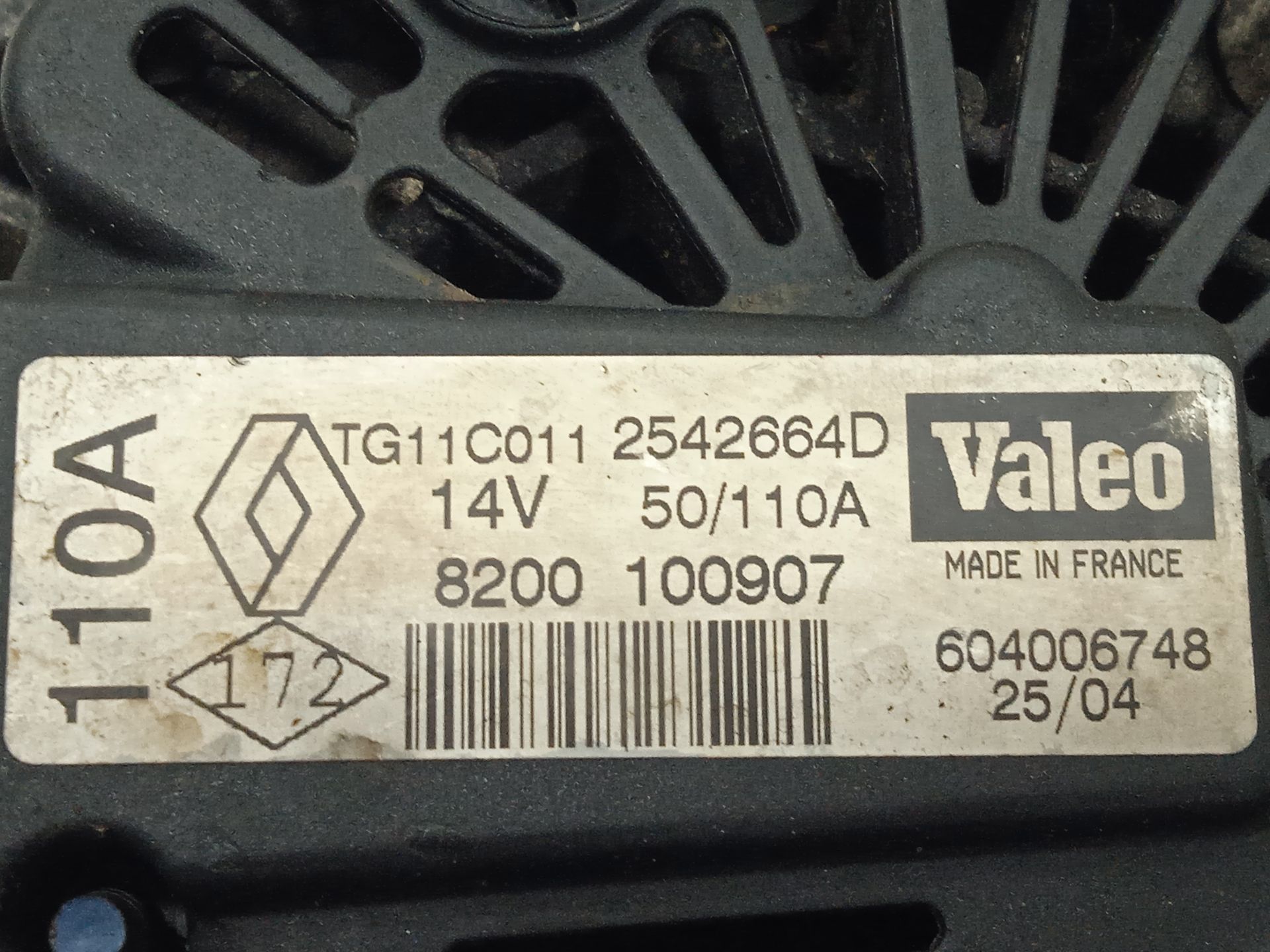 Alternador renault clio ii fase ii (bcb0) authentique