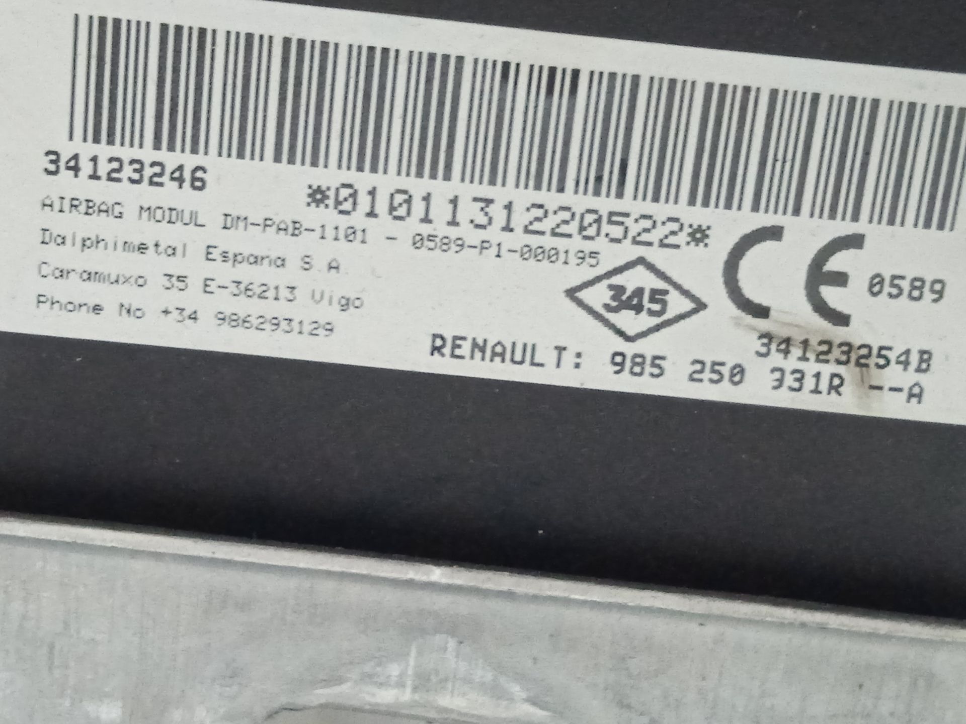 Airbag delantero derecho dacia sandero ii ambiance