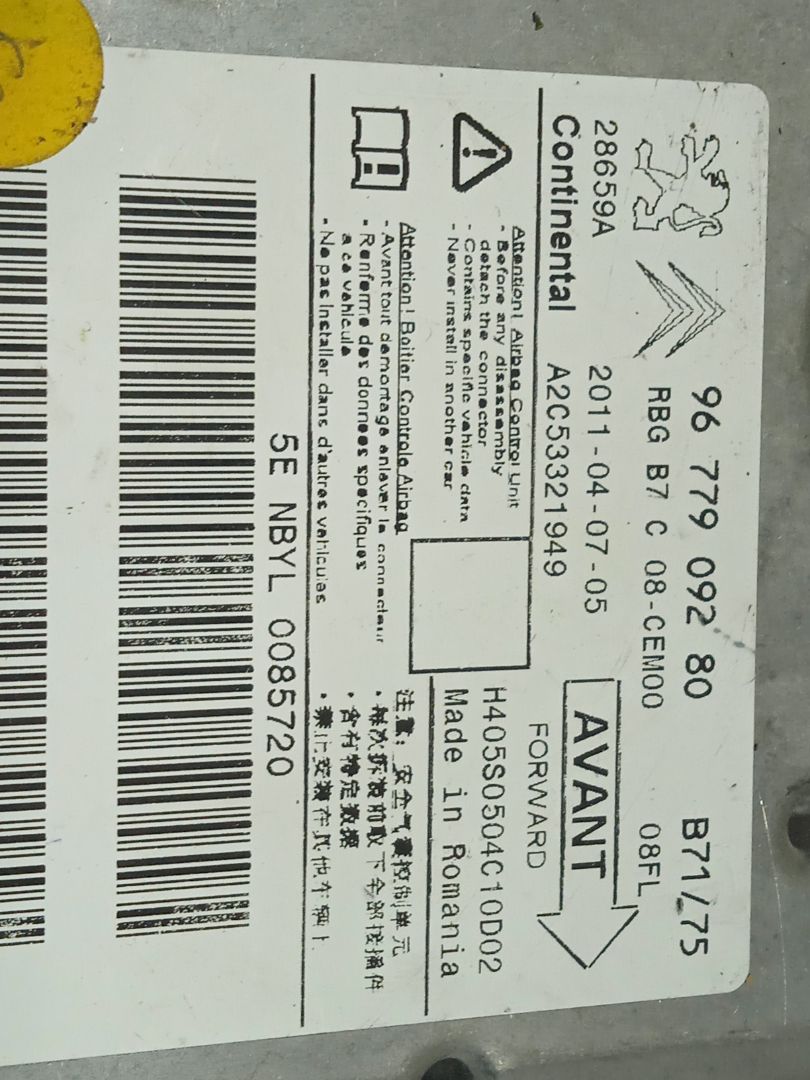 Centralita airbag citroen c4 berlina collection