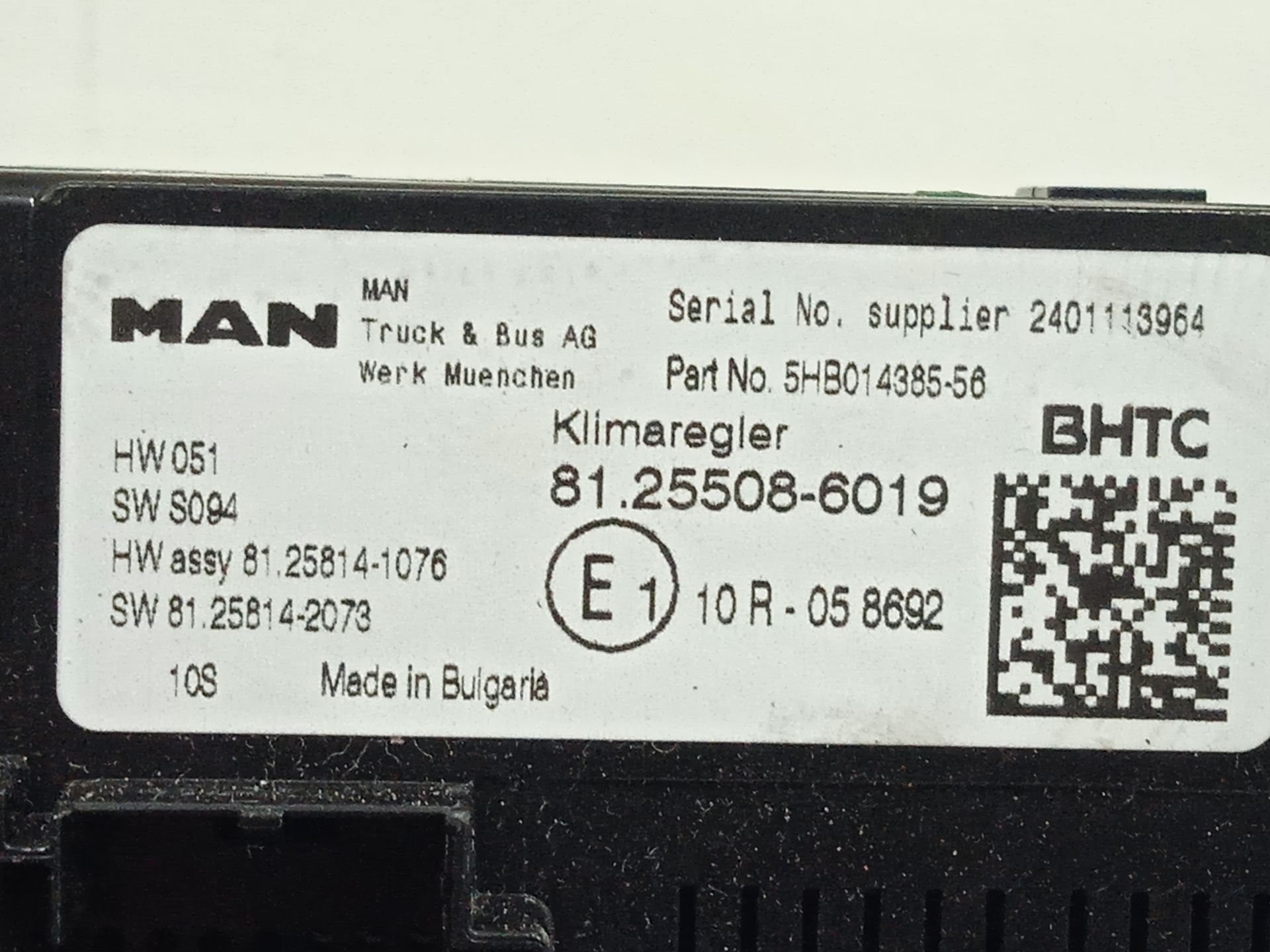 Mando calefaccion / aire acondicionado man tgx 33.xxx (2007) fg    6x4   bl xl