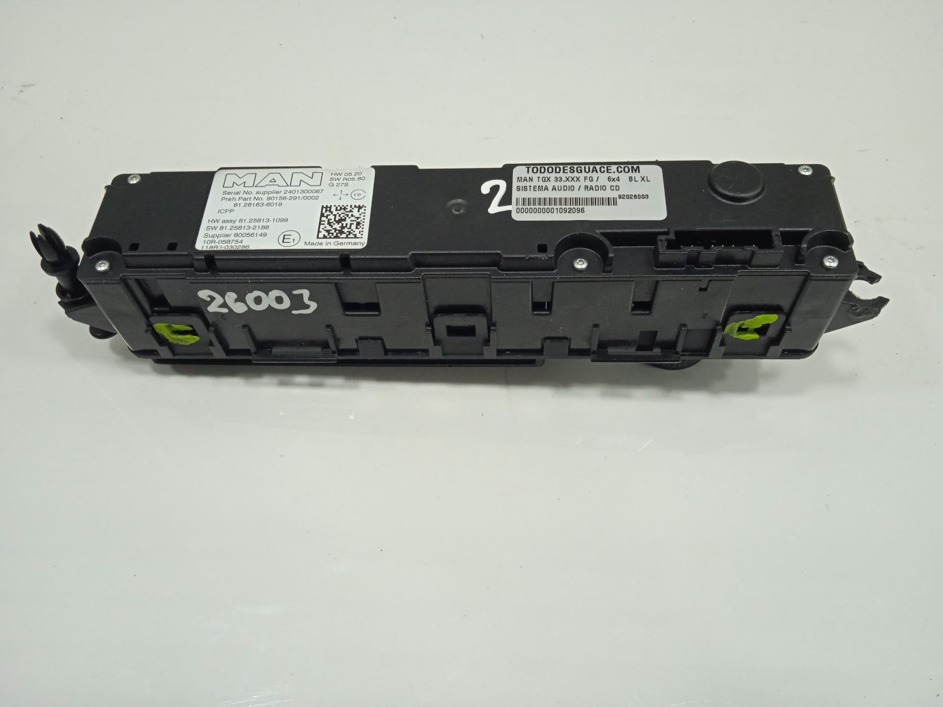 Sistema audio / radio cd man tgx 33.xxx (2007) fg    6x4   bl xl