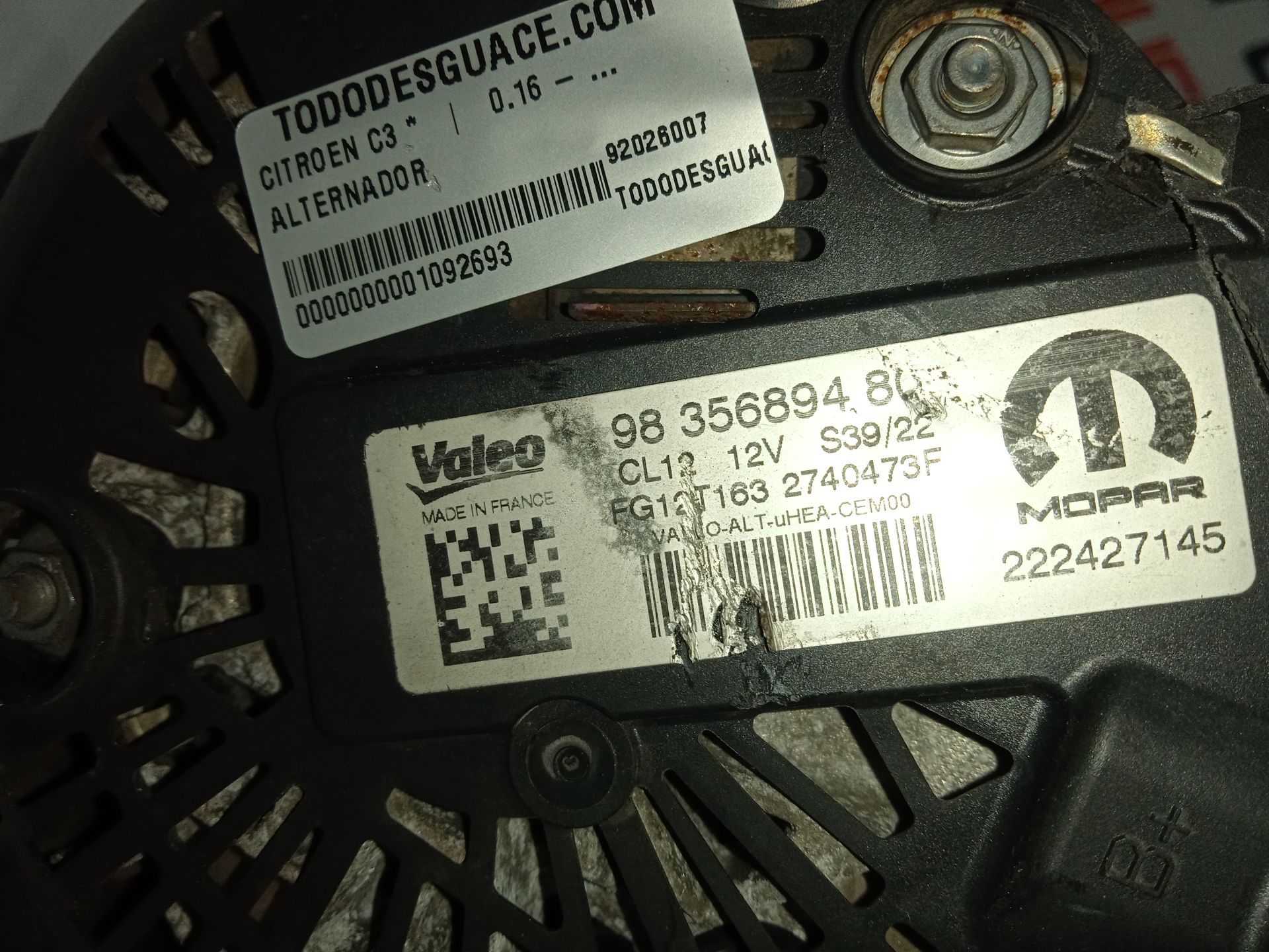 Alternador citroen c3 