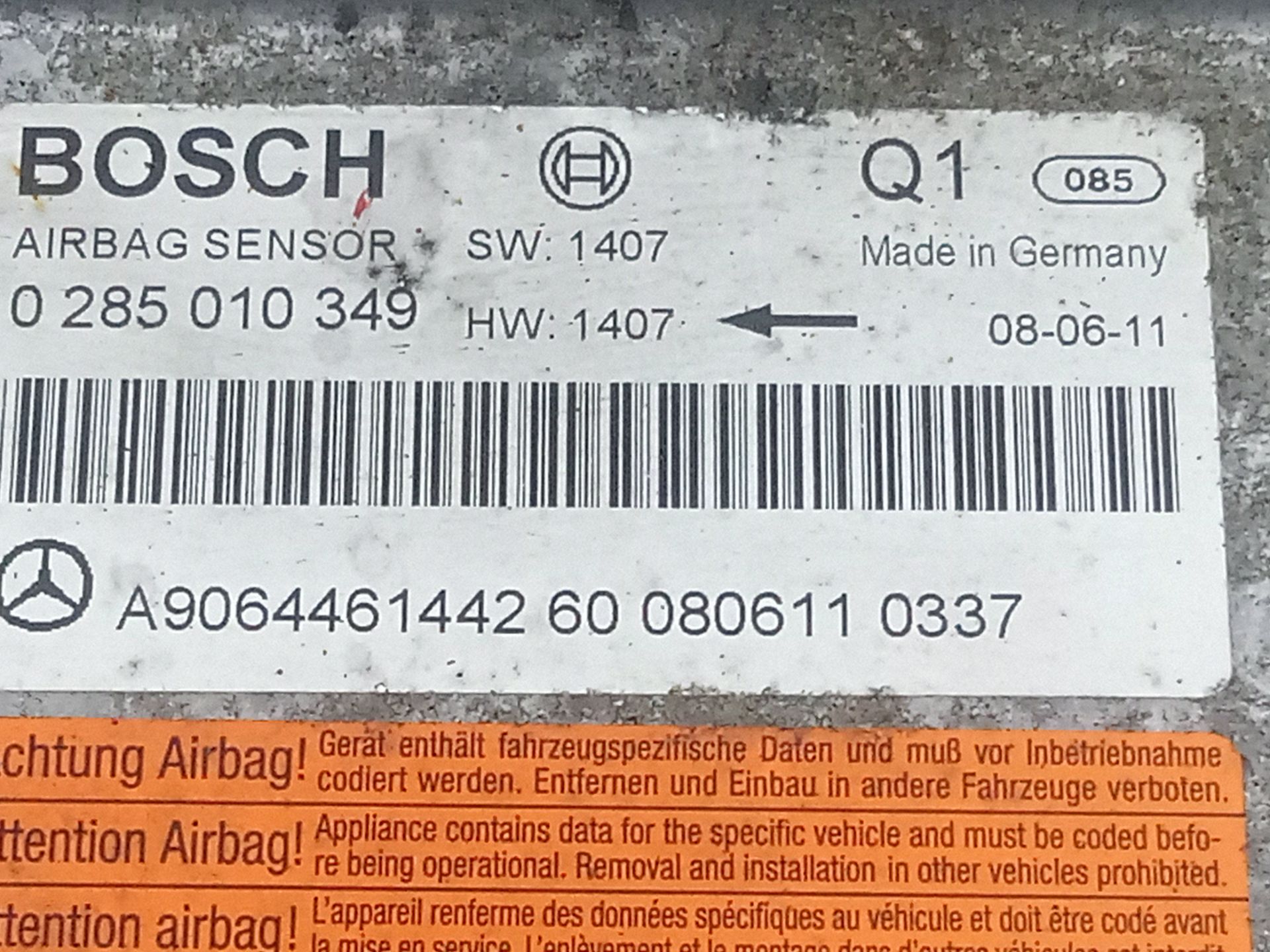 Centralita airbag mercedes-benz sprinter ii kombi 211215 cdi (906.711713)