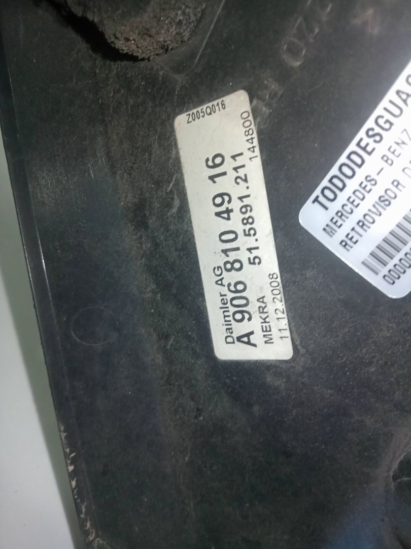 Retrovisor derecho mercedes-benz sprinter ii kombi 211215 cdi (906.711713)