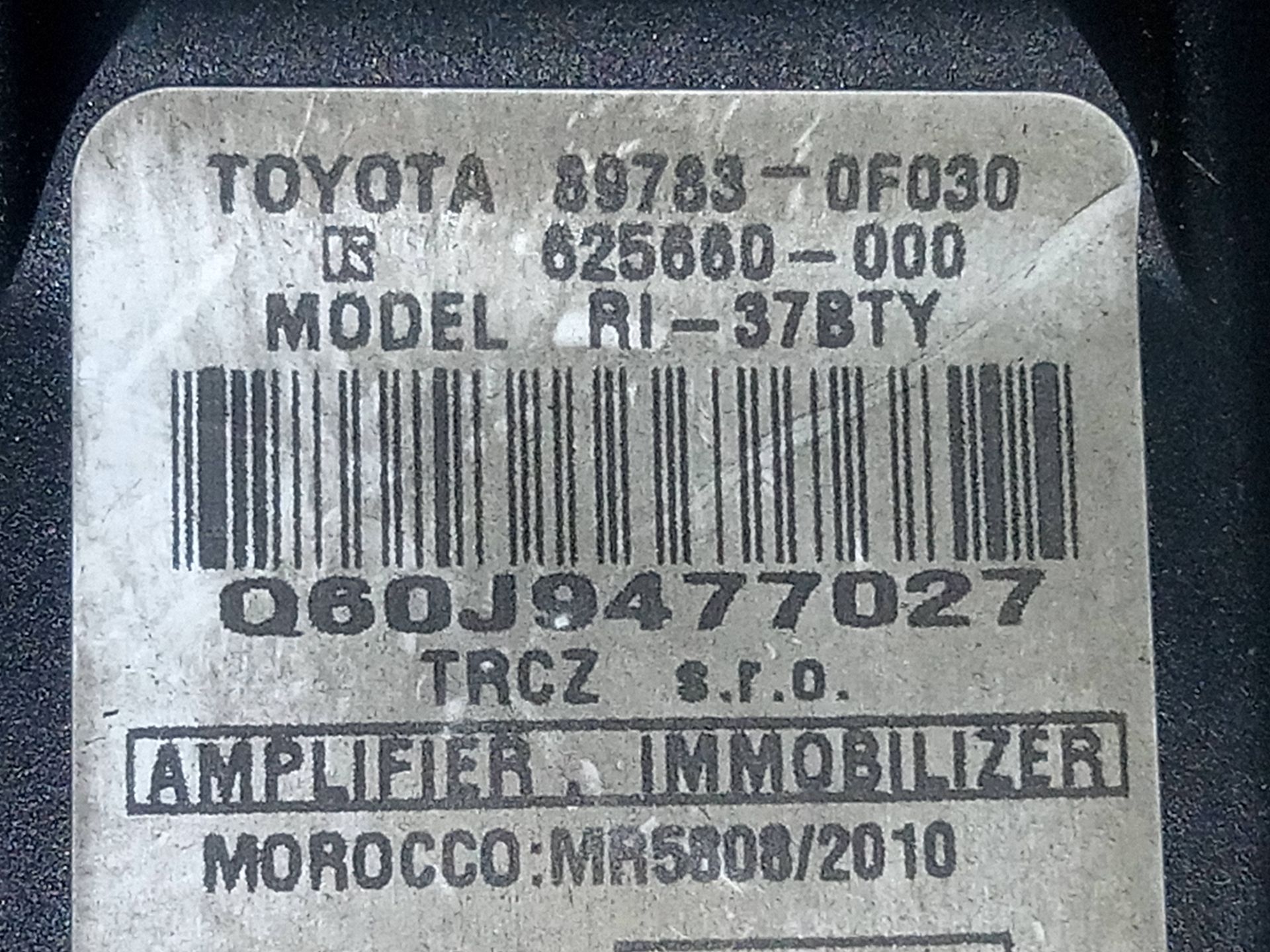Antirrobo / llave contacto toyota verso (aur2zgr2) advance