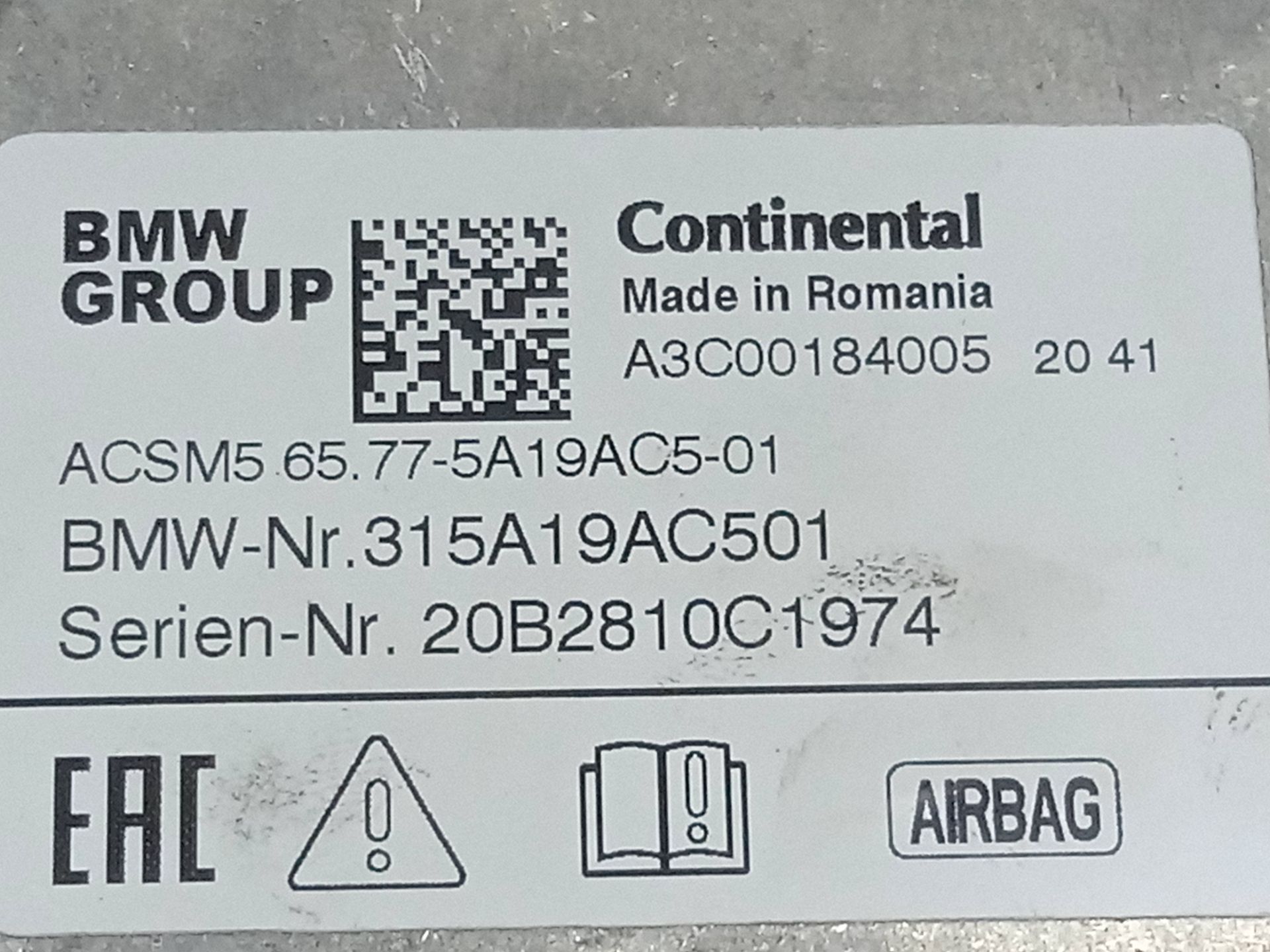 Centralita airbag bmw serie z4 roadster (g29) sdrive 30i