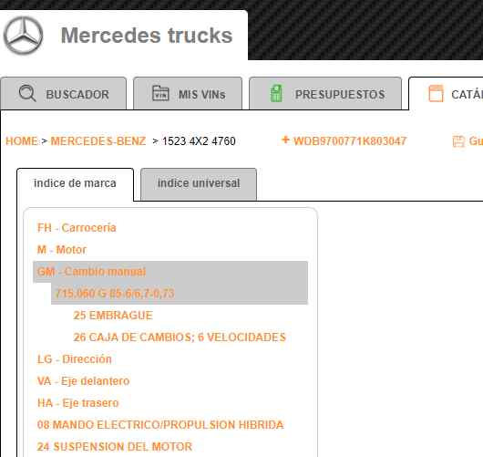 Caja cambios mercedes-benz atego 6 cyl. 4x4 2005 - 