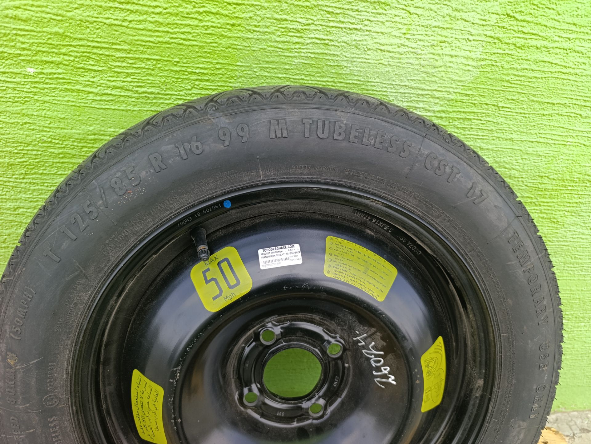 Rueda de repuesto peugeot 308 confort