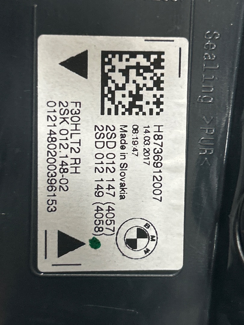 Piloto interior trasero derecho bmw serie 3 lim. (f30) 330e