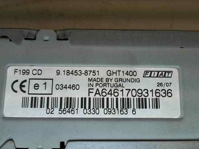  sistema audio / radio cd   fiat grande punto (199) 1.3 16v multijet active (55kw) 1.3 16v jtd cat