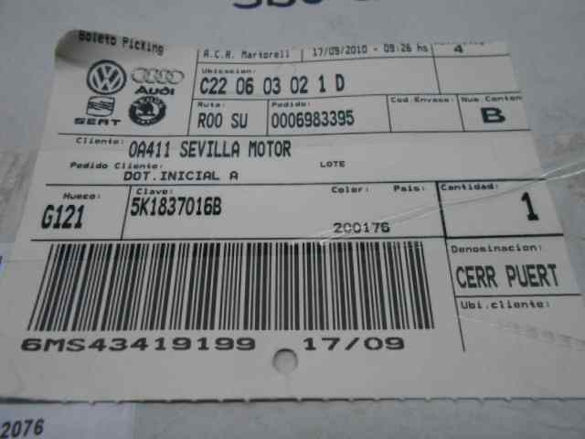  cerradura puert delantera derecha   seat recambio original .