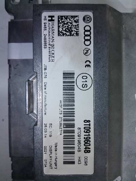  pantalla multifuncion   audi a4 avant (8k5) (2008) basico quattro 2.0 16v tdi
