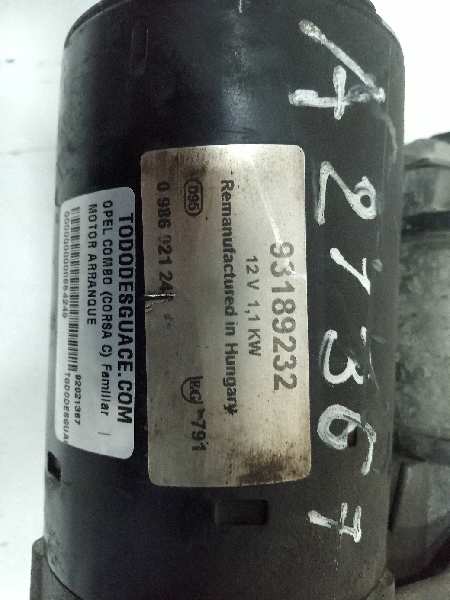  motor arranque   opel combo (corsa c) familiar 1.3 16v cdti cat (z 13 dt / ln9)