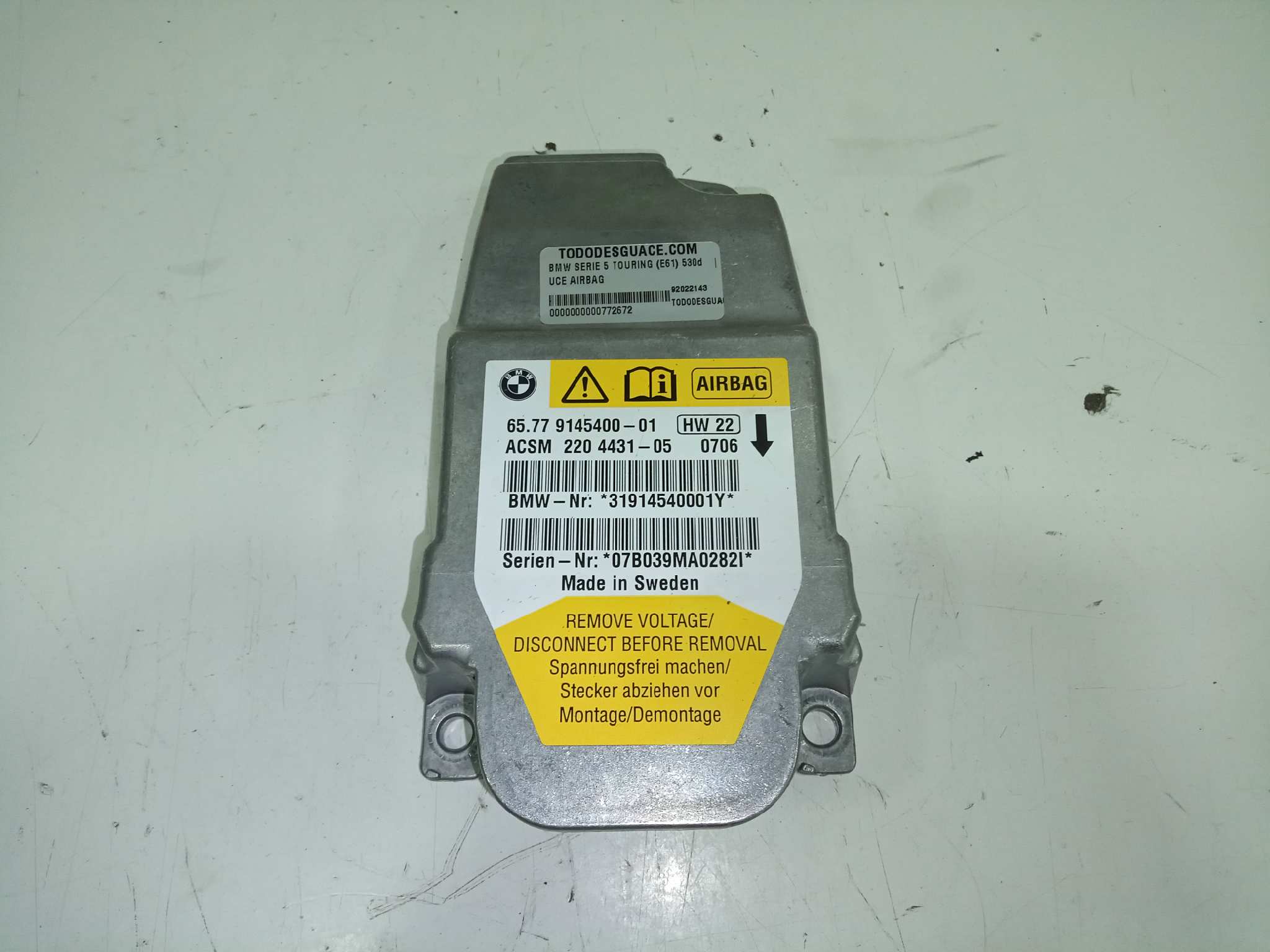  uce airbag   bmw serie 5 touring (e61) 530d 3.0 turbodiesel cat