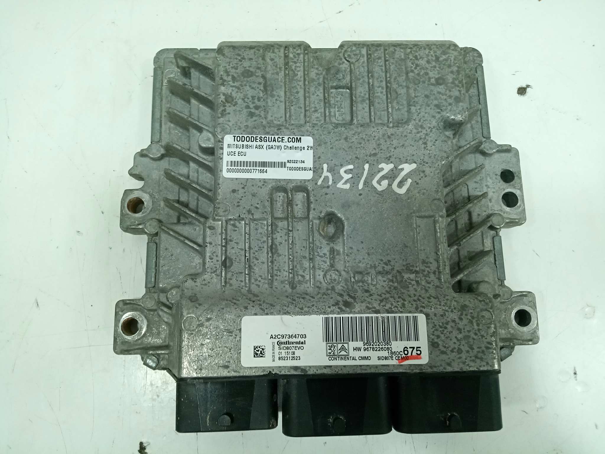  uce ecu   mitsubishi asx (ga0w) challenge 2wd 1.6 di-d cat