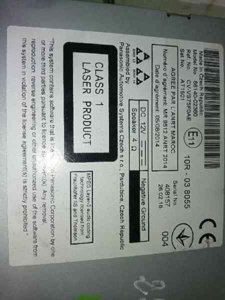 Pantalla multifuncion toyota yaris fastback (200720