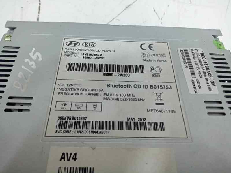 Sistema de navegacion tactil hyundai santa fÉ iii suv (2012