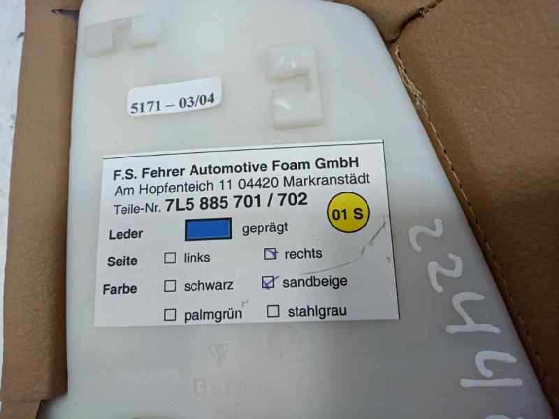 Cubierta asiento trasero porsche cayenne suv (20022007