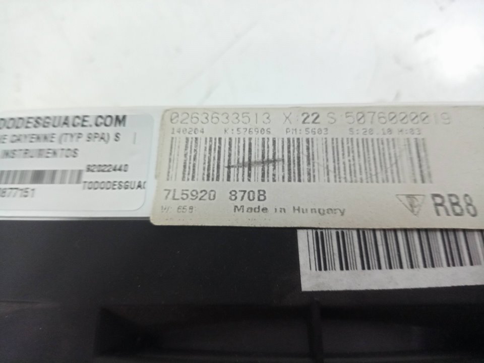 Cuadro instrumentos porsche cayenne suv (20022007
