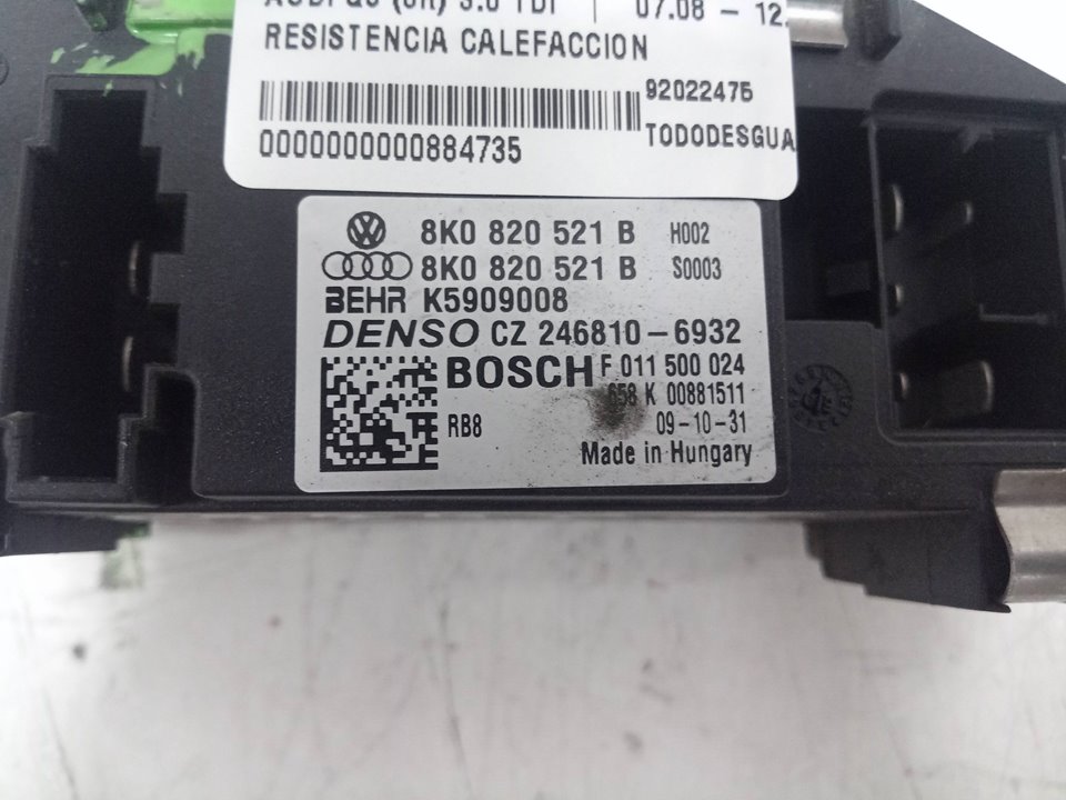 Resistencia calefaccion audi q5 suv (20082017) 3.0 td