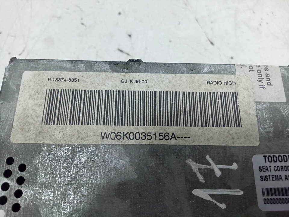 Sistema audio / radio cd seat cordoba sedÁn (20002002)