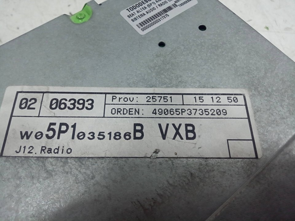 Sistema audio / radio cd seat altea monospace (2004202
