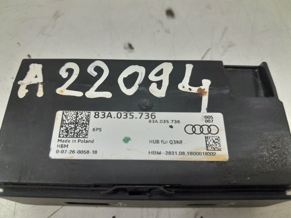 Cargador usb consola central audi q3 suv (20142018) 2.0 td