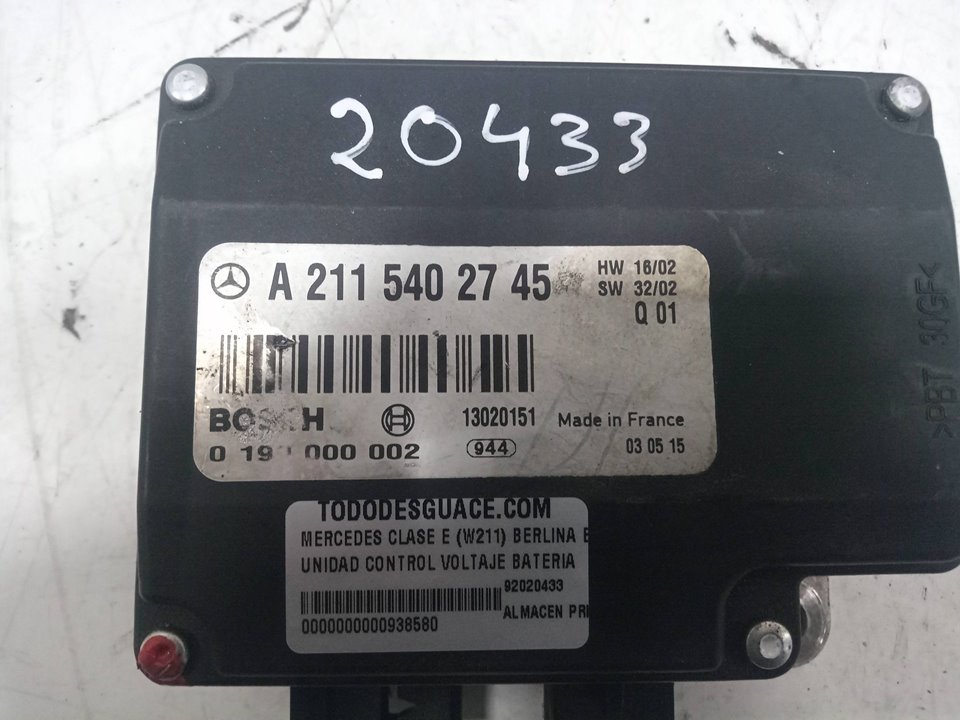 Unidad control voltaje bateria mercedesbenz clase e sedÁn (2