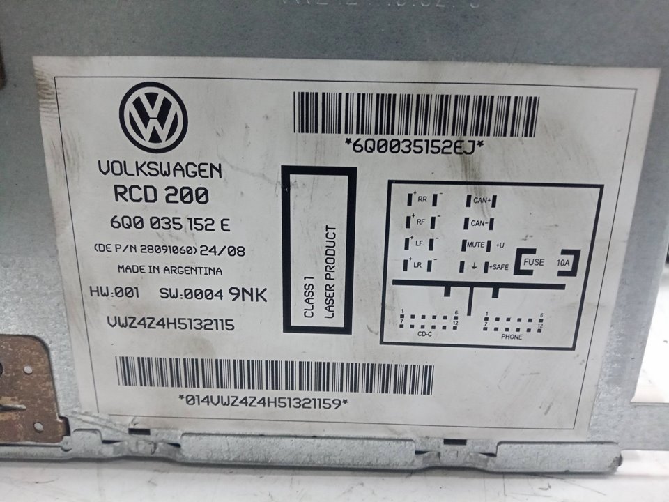 Radio volkswagen polo fastback (2002