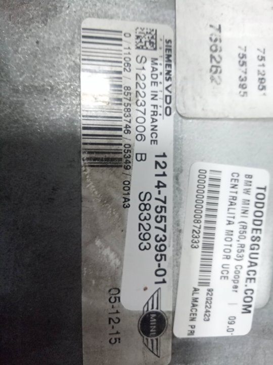 Centralita motor uce mini mini fastback (20012006)